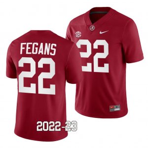 Men's Alabama Crimson Tide #22 Trequon Fegans 2022-23 Crimson NCAA Uniform College Football Jersey 2403NGDJ0